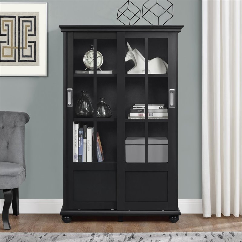 Altra Furniture Aaron Lane 4 Shelf Bookcase in Black | Cymax Business