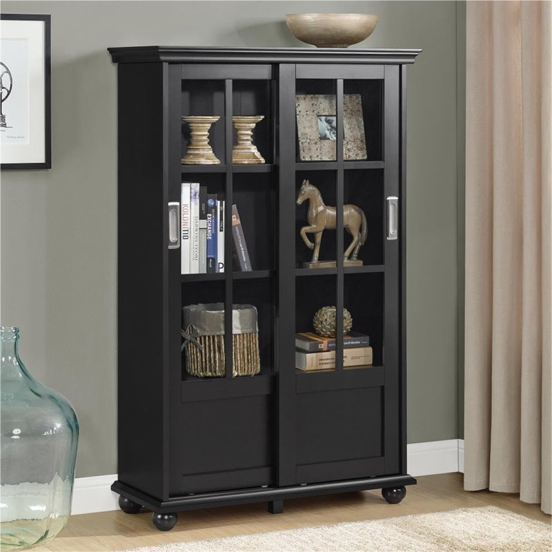 Altra Furniture Aaron Lane 4 Shelf Bookcase in Black