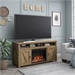 Ameriwood Home Farmington 60'' Fireplace TV Stand in Light Pine