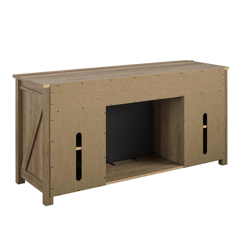 Ameriwood Home Farmington 60'' Fireplace TV Stand in Light Pine