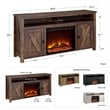 Ameriwood Home Farmington 60'' Fireplace TV Stand in Light Pine
