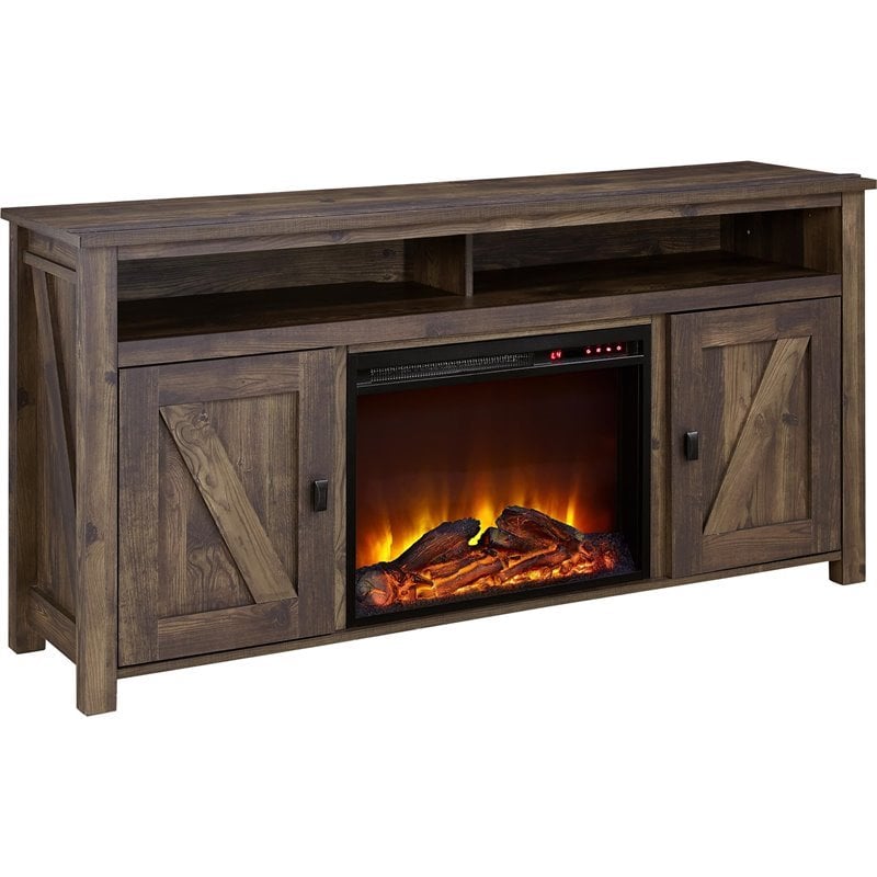60'' Fireplace TV Stand in Heritage Pine