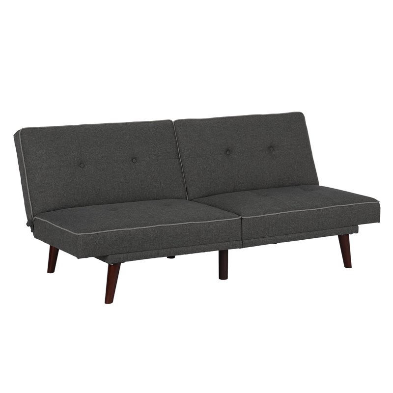 Memory Foam Linen Convertible Sofa in Gray 2145429