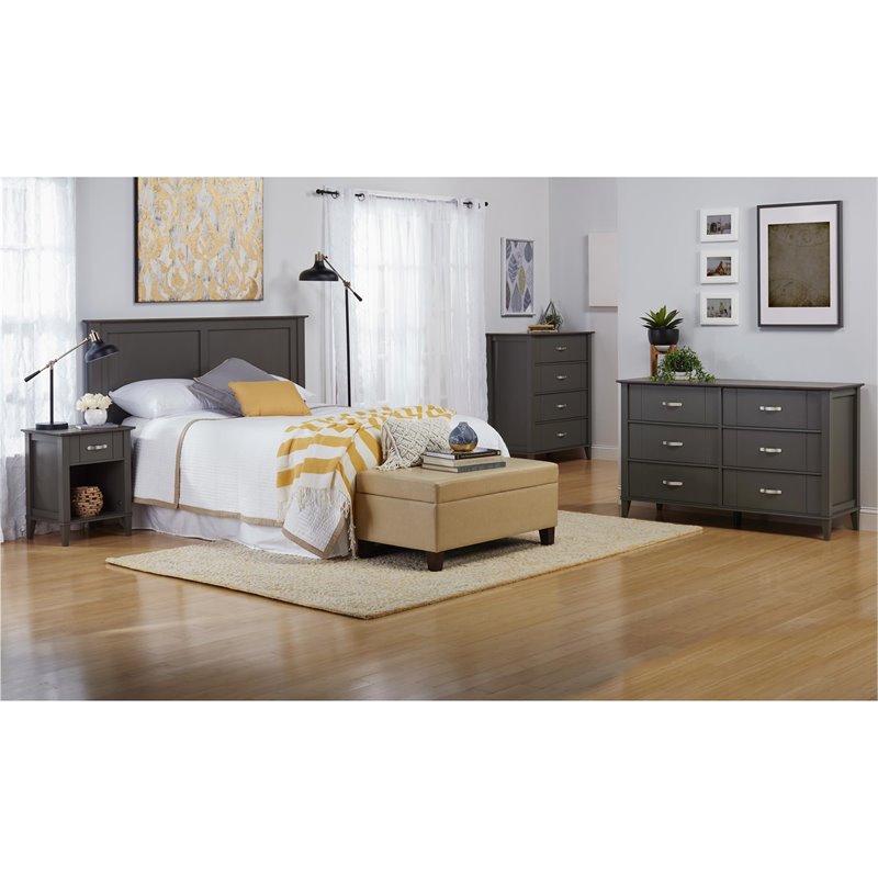 Altra Furniture Quinn 4 Drawer Dresser In Two Tone Brown And Dark