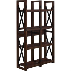 altra wildwood 8 shelf veneer bookcase and room divider in mahogany