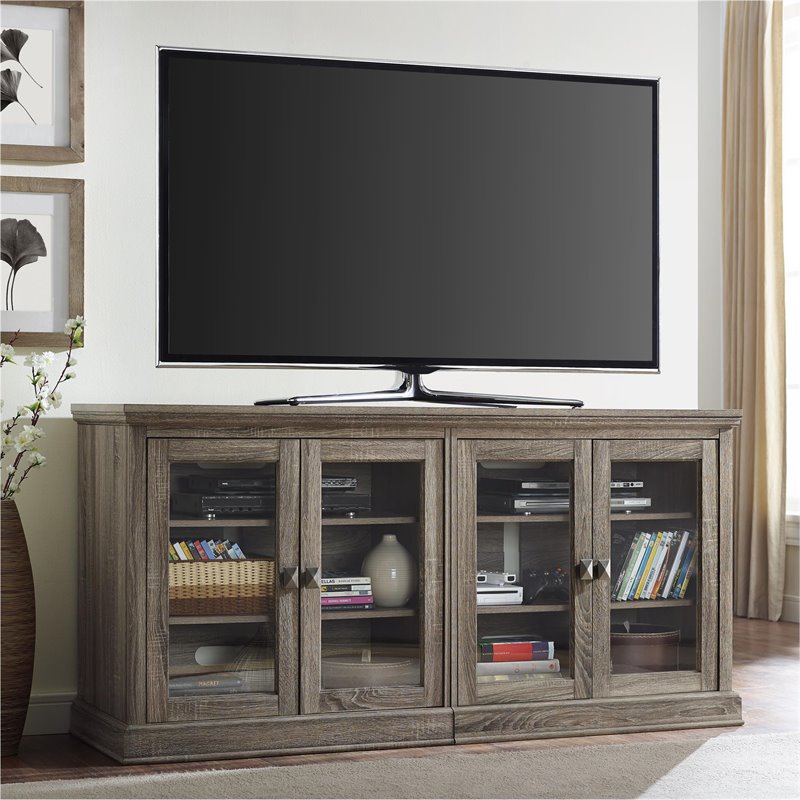 70'' TV Stand with Glass Doors in Sonoma Oak - 1784096PCOM