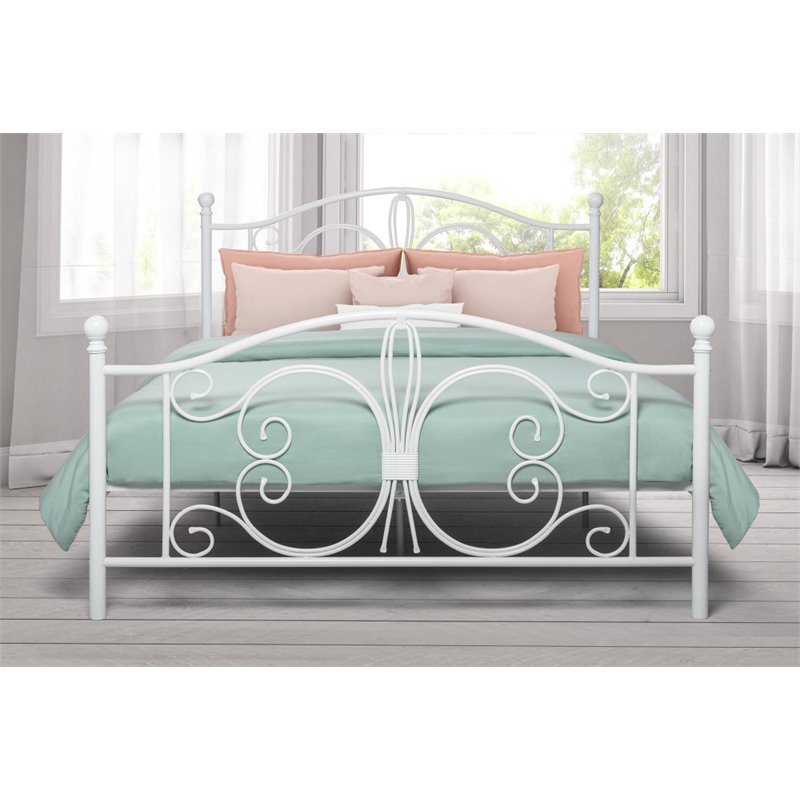 DHP Bombay Twin Metal Bed in White 3246098 Cymax Stores