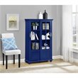 Altra Aaron Lane 4 Shelf Bookcase with Sliding Glass Doors in Navy