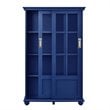 Altra Aaron Lane 4 Shelf Bookcase with Sliding Glass Doors in Navy