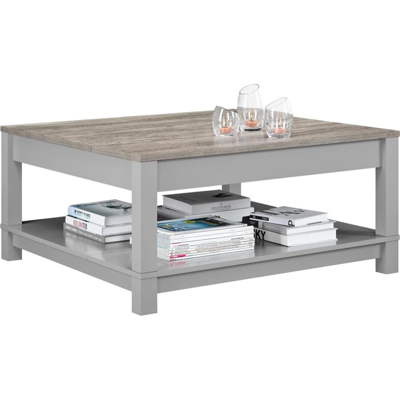 Altra Carver Coffee Table in Gray and Sonoma Oak