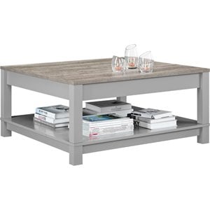 altra carver coffee table in gray and sonoma oak