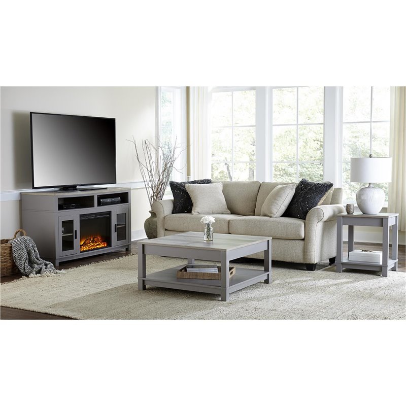 Altra Carver Coffee Table in Gray and Sonoma Oak