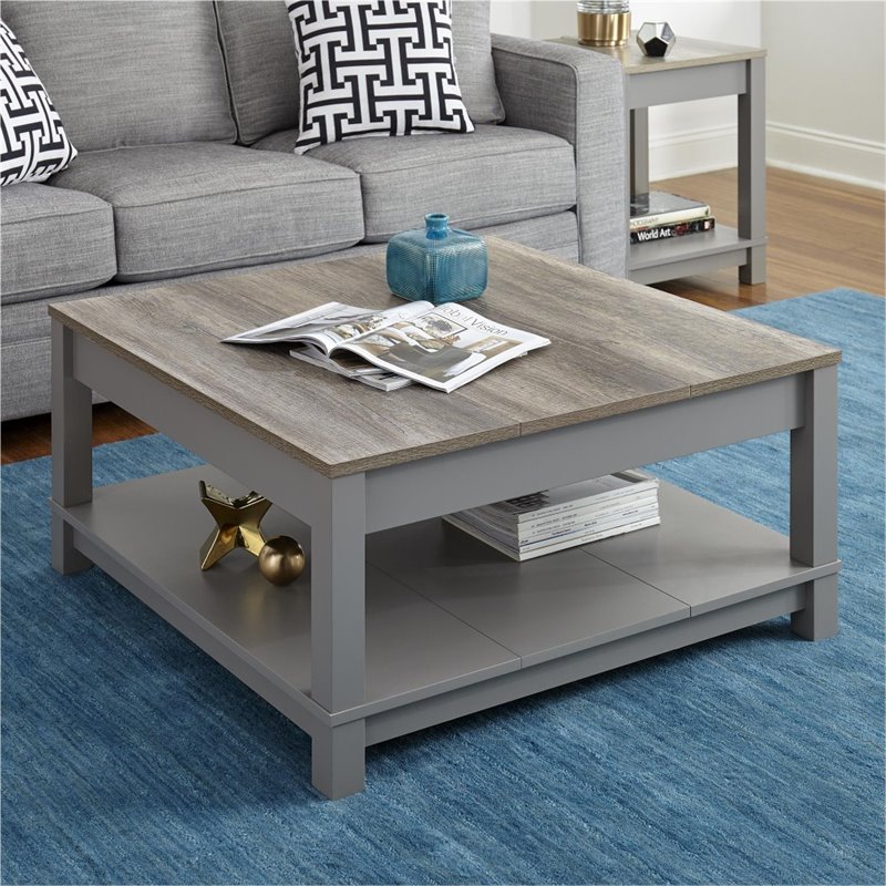 Altra Carver Coffee Table in Gray and Sonoma Oak