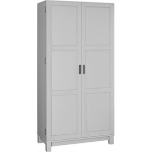 altra carver 64'' storage cabinet in gray and sonoma oak