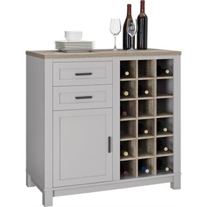 altra carver wine cabinet in gray and sonoma oak