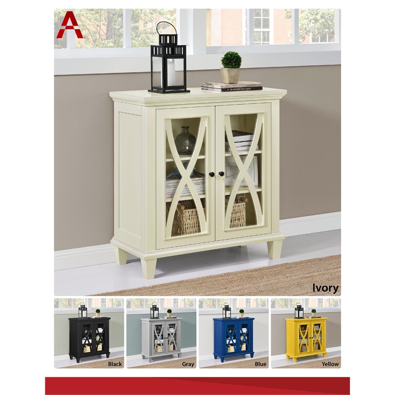 Ameriwood Home Ellington Double Door Accent Cabinet in Ivory