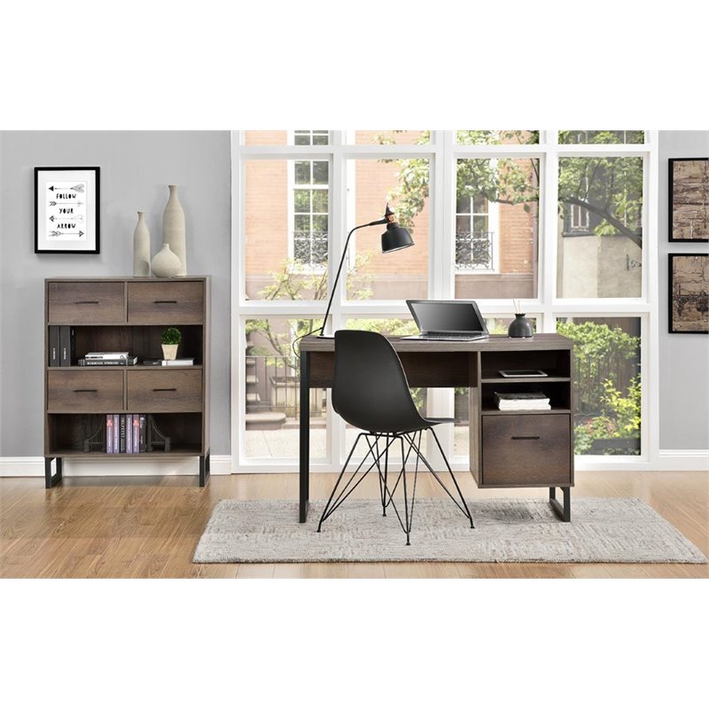 Home Candon Desk Distressed Brown Oak