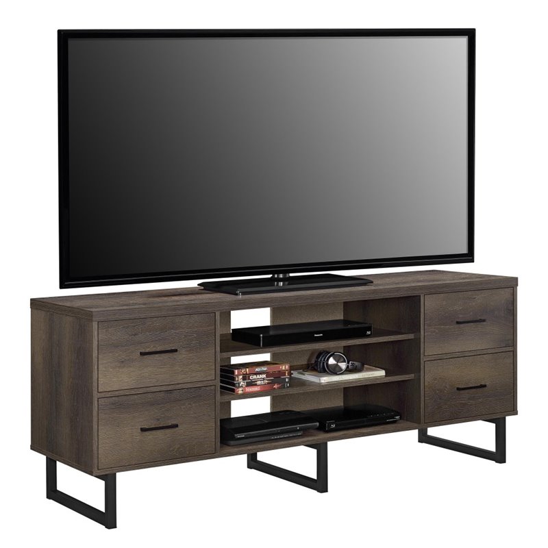 Ameriwood Home Candon 60 Tv Stand In Distressed Brown Oak 1802096com Ameriwood Home Candon 60