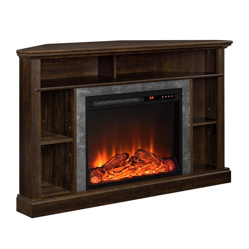 White Fireplace TV Stand Ameriwood Home 1805013COM Overland Electric Corner 50