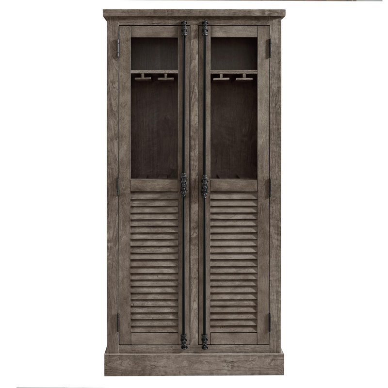 Ameriwood Home Sienna Park Bar Cabinet in Rustic Gray
