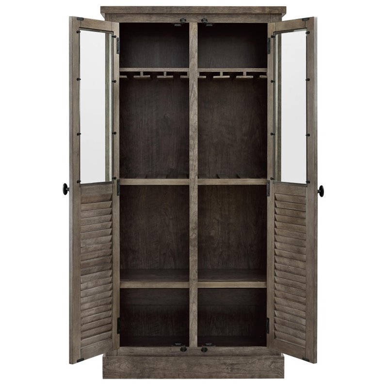 Ameriwood Home Sienna Park Bar Cabinet in Rustic Gray