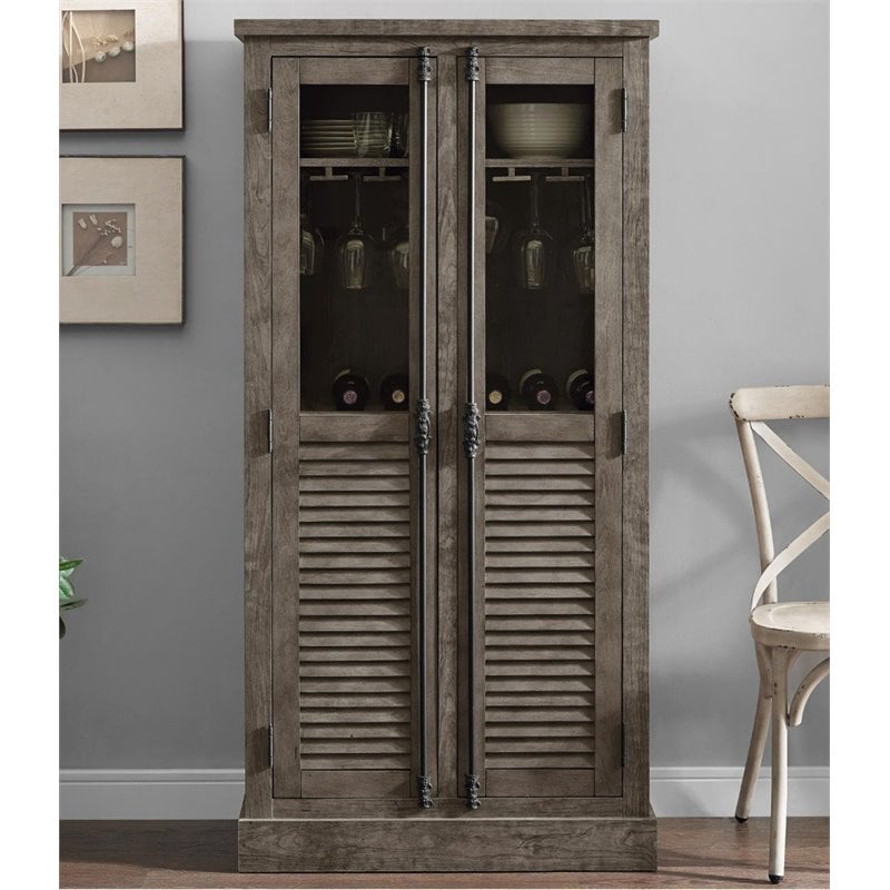 Ameriwood Home Sienna Park Bar Cabinet in Rustic Gray