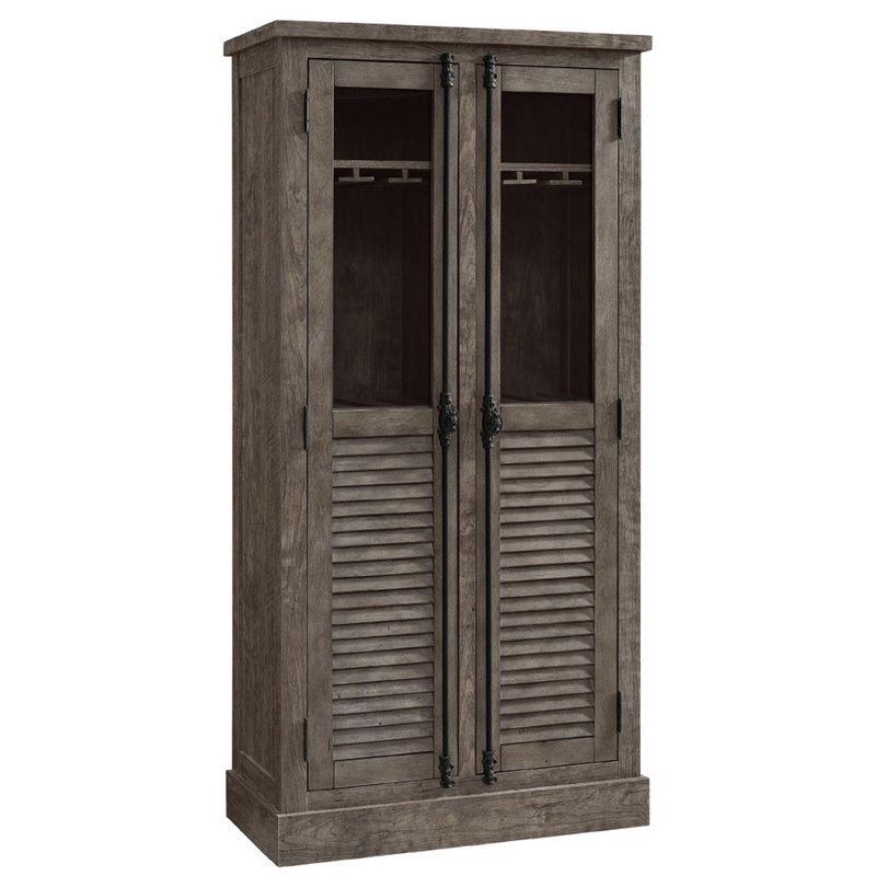 Ameriwood Home Sienna Park Bar Cabinet in Rustic Gray