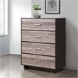 Ameriwood Home Colebrook 4 Drawer Chest in Espresso and Rustic Oak