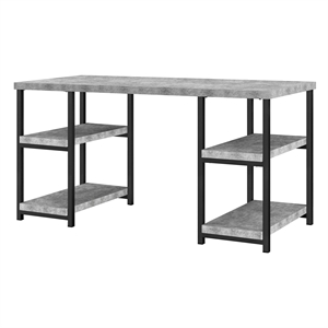 ameriwood home ashlar double pedestal writing desk in concrete gray