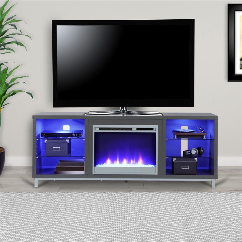 Ameriwood Home Lumina Fireplace TV Stand for TVs up to 70'' Wide in Gray