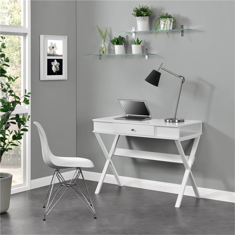 Ameriwood Home Paxton Campaign Desk in White