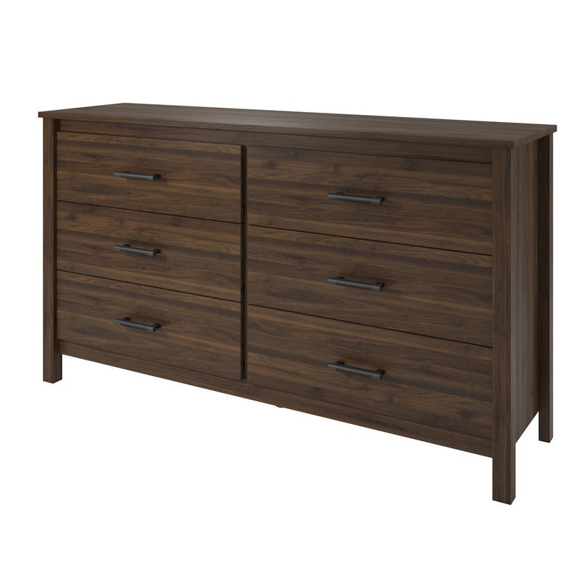 Ameriwood Home Eastwood 6 Drawer Dresser in Walnut Cymax Business