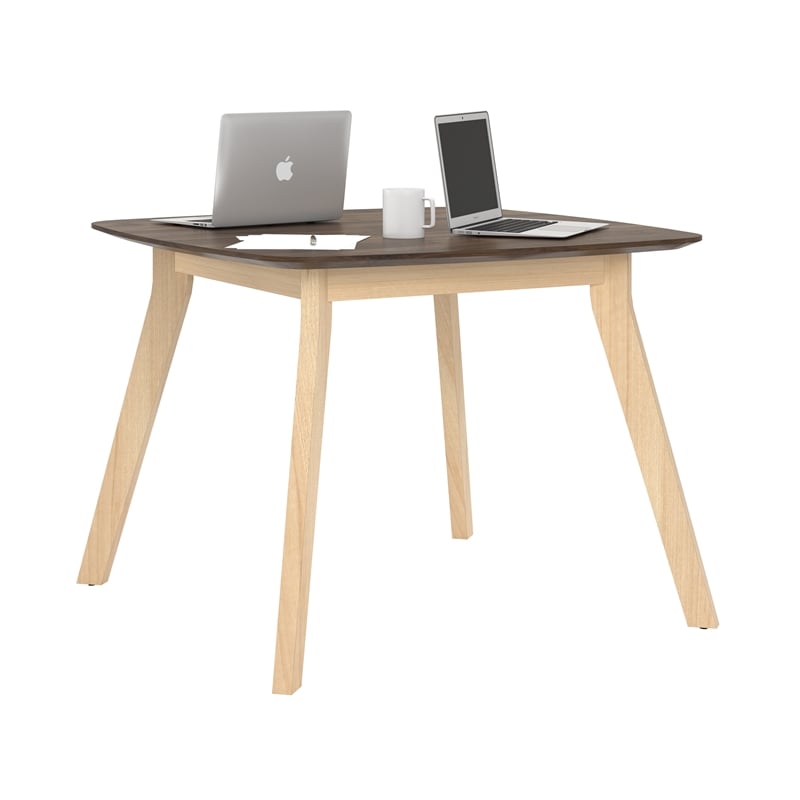 Ameriwood AX1 Commercial-Grade Square Meeting Table in Walnut