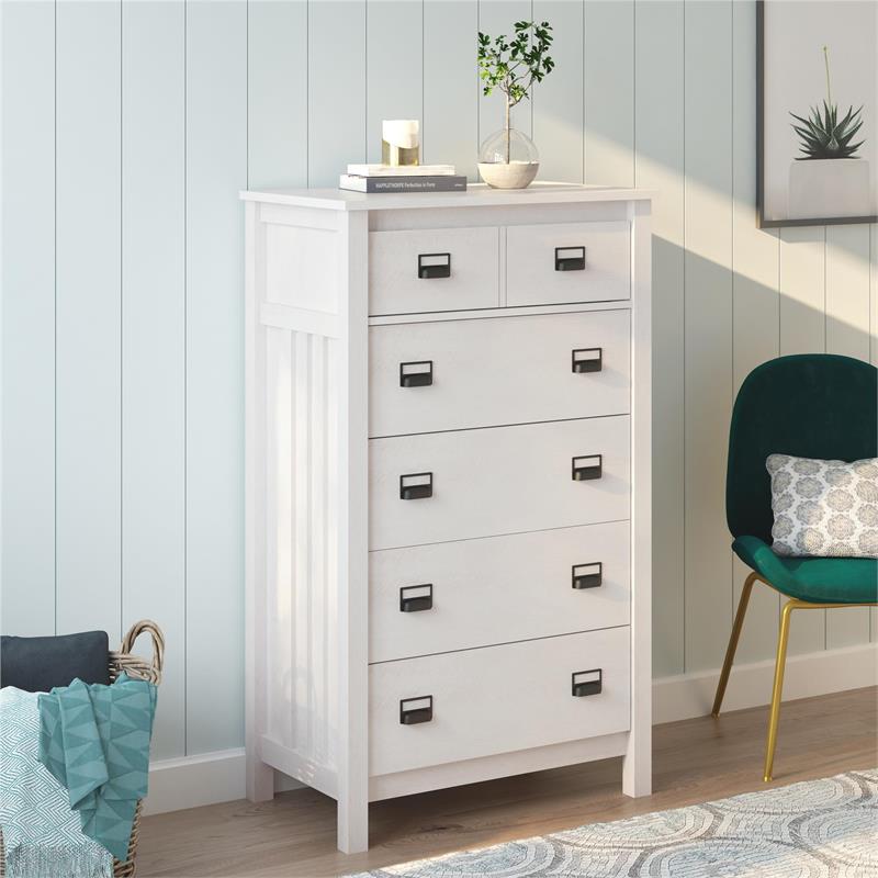 Ameriwood Home Adams 5 Drawer Dresser In Ivory Oak 7482341com