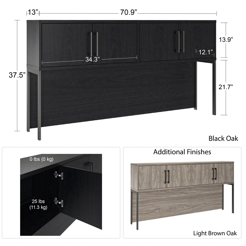 Ameriwood Parkside Hutch in Black Oak