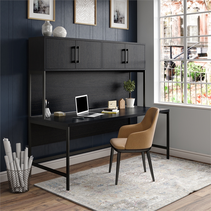 Ameriwood Parkside Hutch in Black Oak