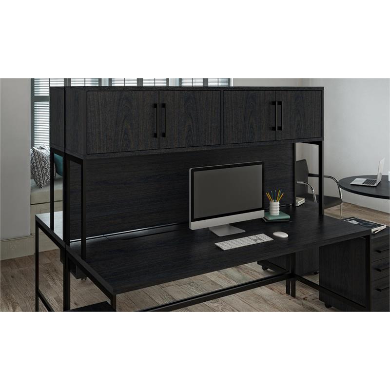 Ameriwood Parkside Hutch in Black Oak
