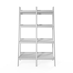 ameriwood home lawrence 4 shelf ladder bookcase bundle in white