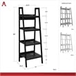 Ameriwood Home Lawrence 4 Shelf Ladder Bookcase Bundle in White