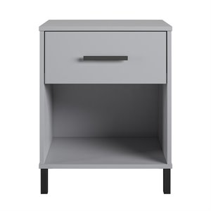 ameriwood home brewer nightstand in gray