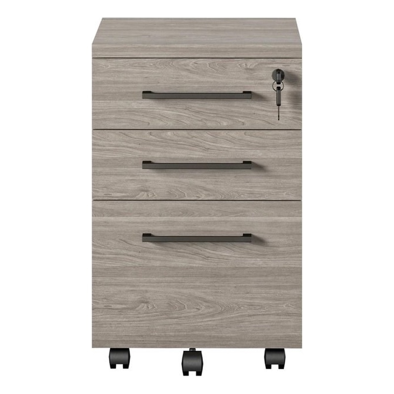 Ameriwood Parkside Mobile File Cabinet in Light Brown Oak