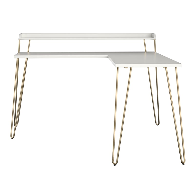 Ameriwood Home Haven L Desk with Riser in White