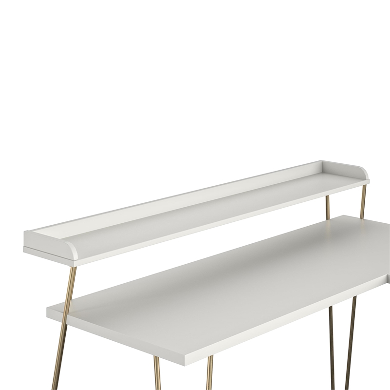 Ameriwood Home Haven L Desk with Riser in White