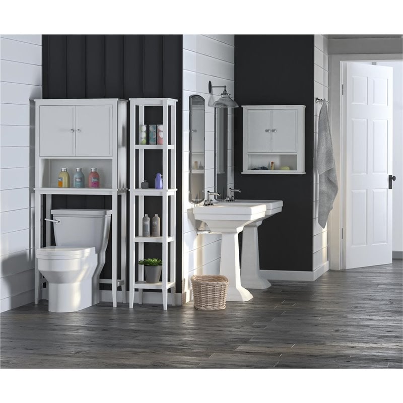 Systembuild Franklin Over The Toilet Storage Cabinet In Soft White 1548013com