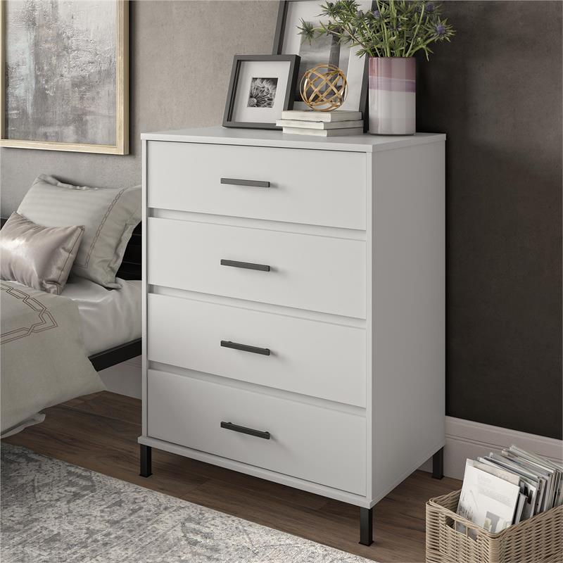 Ameriwood Home Brewer 4 Drawer Chest Bedroom Dresser In