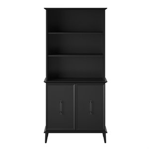 ameriwood home remington bookcase with doors in black