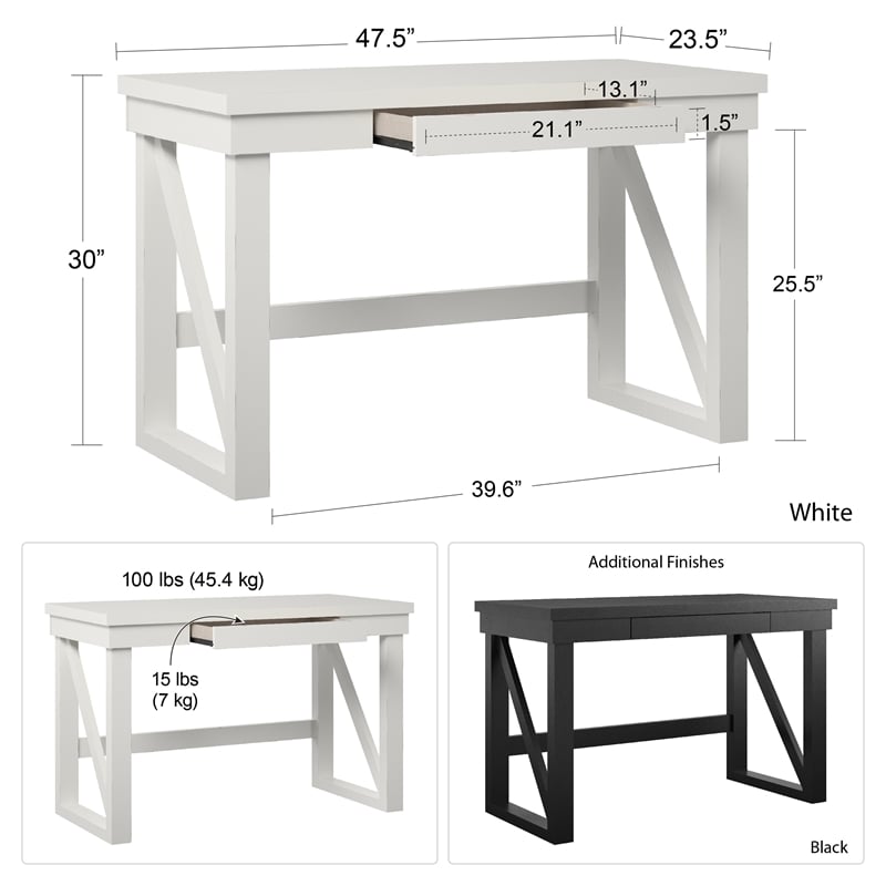 Ameriwood Home Crestwood Computer Desk in White
