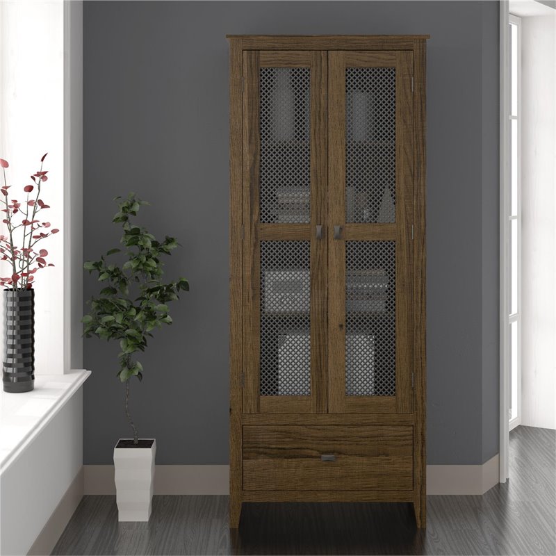 Systembuild Brookstone 30 Wide Storage Cabinet With Mesh Doors In Wide Storage Cabinet With Mesh Doors