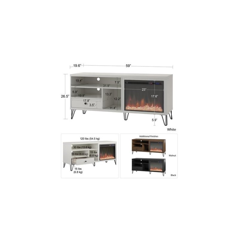 Ameriwood Home Owen Fireplace TV Stand up to 65