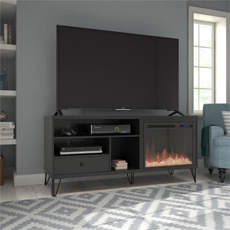 Ameriwood Home Owen Fireplace TV Stand up to 65" in Black